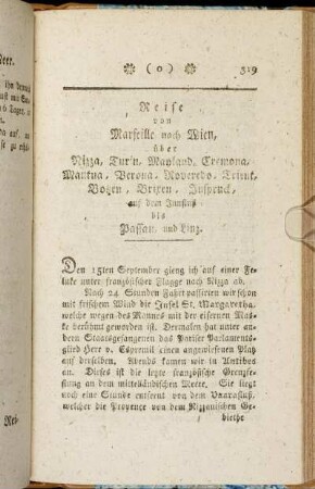 Reise von Marseille nach Wien, über [...].