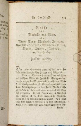 Reise von Marseille nach Wien, über [...].