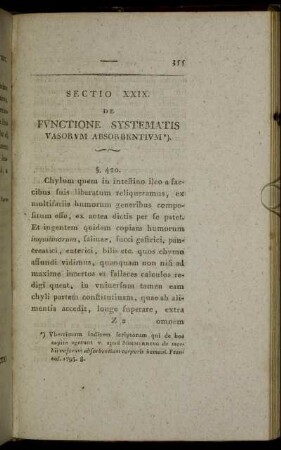 Sectio XXIX. De Functione Systematis Vasorum Absorbentium