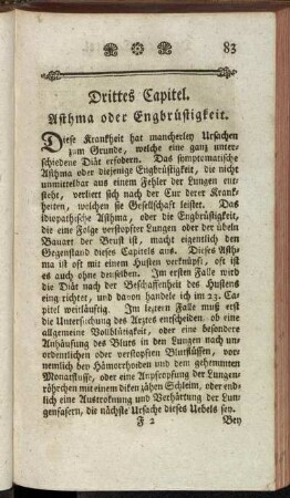 Drittes Capitel. Asthma oder Engbrüstigkeit.