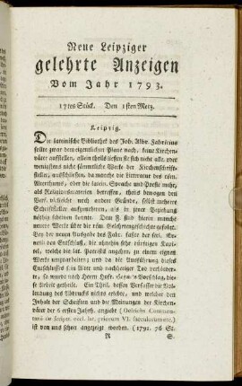 17tes Stück. Den 1sten Merz.