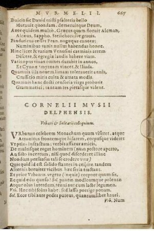 Cornelii Musii Delphensis.