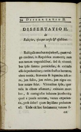 Dissertatio II. de Rubigine, ejusque causis & effectibus.