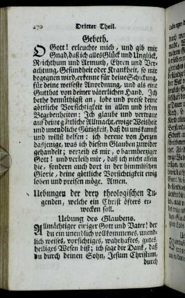 Uebungen der drey theologischen Tugenden, welche ein Christ öfters erwecken soll