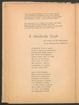 A Medardo Cook