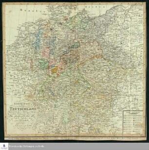 Interims Charte von Teutschland : Nach dem Frieden zu Tilsit, am 9ten July 1807 bis zu endlicher Bestimung der Besitzungen
