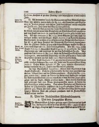II. Von den Italiänischen Fürstenthümmern.