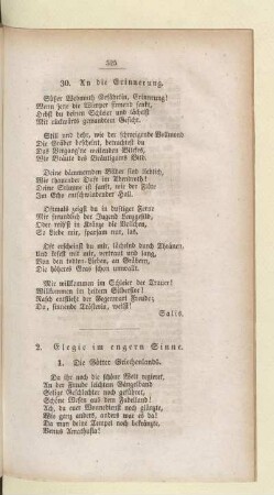 2. Elegie im engern Sinne