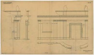 Fischer, Theodor; Wiesbaden; Museum - Bauteil F - Steinmetzarbeiten (Grundriss, Ansicht, Schnitte)
