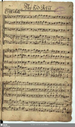 Choral: Du dessen Augen flossen