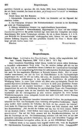 460-461, Theodor Lipps, Leitfaden der Psychologie, 1906