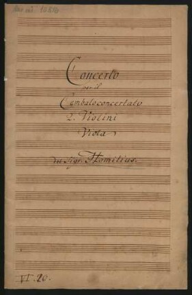 Konzerte; cemb, strings; F-Dur; HoWV XI.Anh.1
