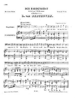 Beethoven's Werke, 241 = Serie 23: Lieder und Gesänge mit Begleitung des Pianoforte. Der Bardengeist : [WoO 142]