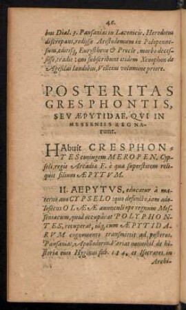 Posteritas Gresphontis, Seu Aepytidae, Qui In Messeniis Regnarunt.