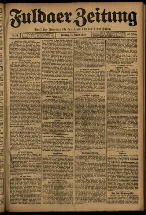 Erste Ausgabe vom Freitag, den 11. März 1921.