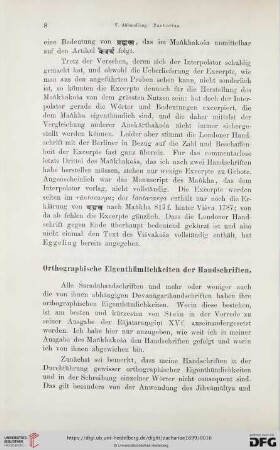 Orthographische Eigenthümlichkeiten der Handschriften