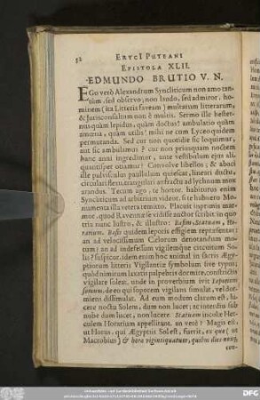 Epistola XLII. Edmundo Brutio V. N.