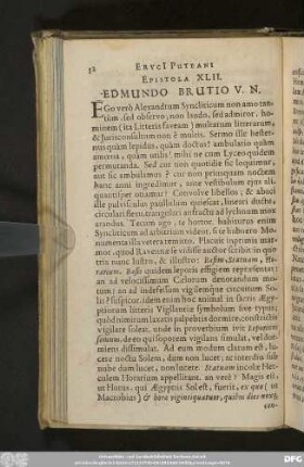 Epistola XLII. Edmundo Brutio V. N.