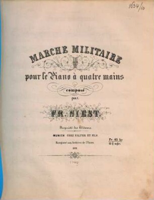 Marche militaire : pour le piano à quatre mains