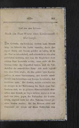 [Vom Kindermorde überhaupt.]