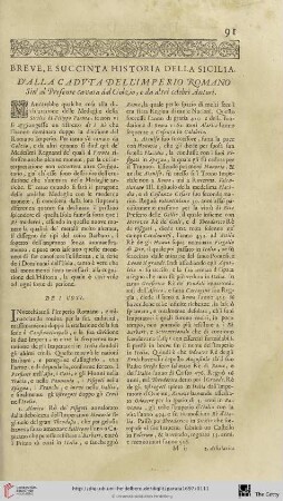 Breve, e succinta historia della Sicilia