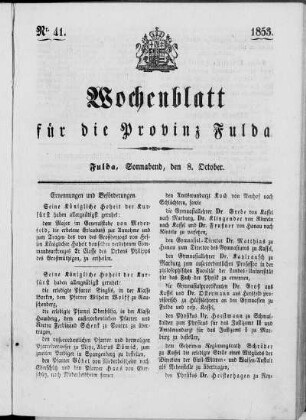 Nr. 41, Ausgabe vom 8. Oktober 1853