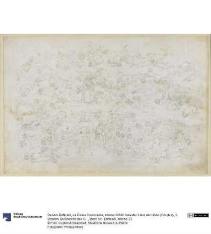 La Divina Commedia, Inferno XXXIII. Neunter Kreis der Hölle (Cocytus), 3. Streifen: Bußbericht des Grafen Ugolino; Bestrafung der Verräter an Gastfreunden im Eis der Ptolemäa