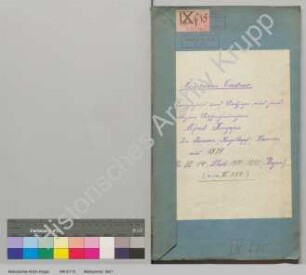 Schreiben von Alfred Krupp betr. Panzerkanone. [Inhaltsverzeichnis, Regest und auszugsweise Abschrift der Archivalie FAH 2 P 14]