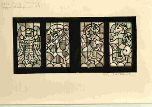 Entwürfe für zwei Glasfenster in einem Profanbau in Marburg