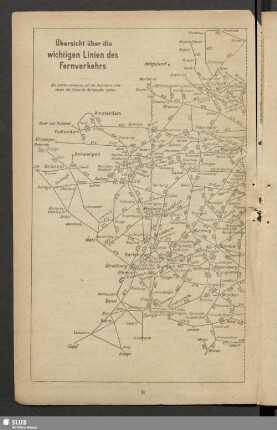 Übersicht über die wichtigen Linien des Fernverkehrs