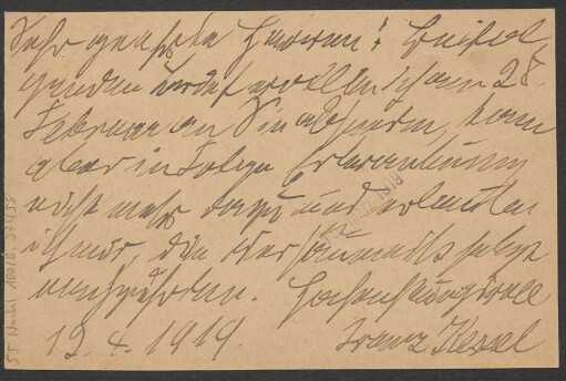 Brief an B. Schott's Söhne : 19.04.1919