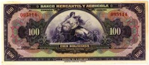 Geldschein, 100 Bolívares, 1929