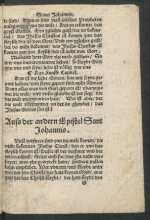 Auss der andern Epistel Sant Johannis.