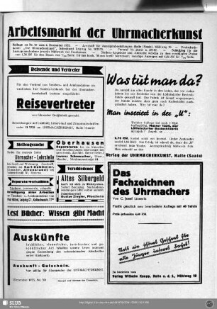 Arbeitsmarkt der Uhrmacherkunst