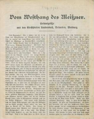 1917: Vom Westhang des Meißner