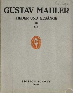 Lieder und Gesänge für eine Singstimme und Klavier, 3