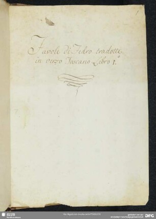 [Text:] Favole di Fedro tradotte in verso toscano