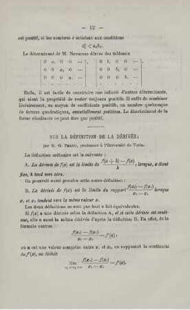 SUR LA DÉFINITION DE LA DÉRIVÉE.