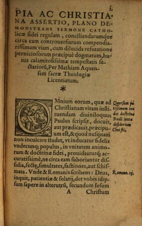 Christiana de Catholicae Fidei Regula assertio