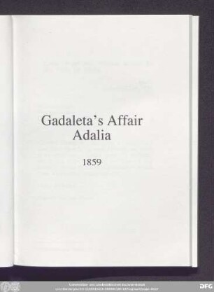 Gadaleta's Affair Adalia 1859