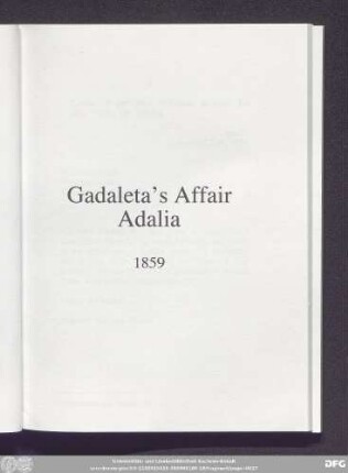 Gadaleta's Affair Adalia 1859