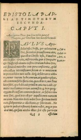 Epistola Pauli Ad Timotheum Secunda.