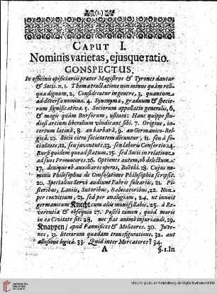 Caput I-III