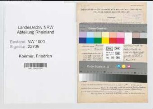 Entnazifizierung Friedrich Koerner, geb. 30.12.1905 (Verw.Inspektor)