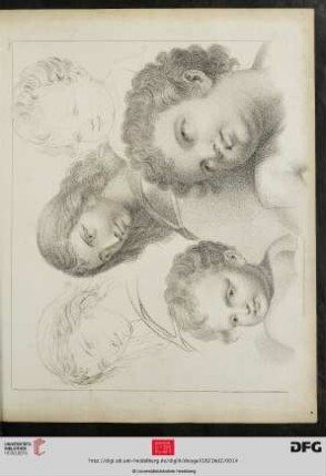 Plate 11. [Zwei Kinder, Jüngling (Schulterstücke; Kontur-Schraffur; Linearkreuz)]