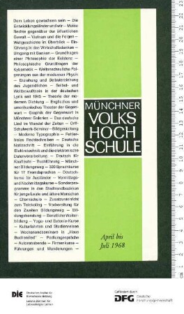 Beilage zum Programm 2. Trimester 1968