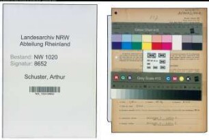 Entnazifizierung Arthur Schuster , geb. 26.01.1883 (Fabrikant)
