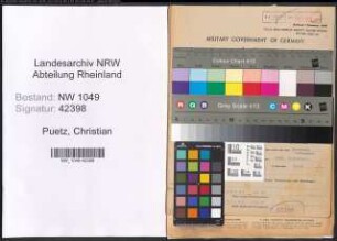 Entnazifizierung Christian Puetz , geb. 25.02.1889 (Haendler)