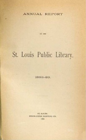 Annual report. 1888/89