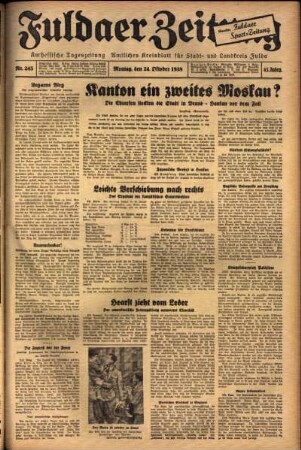 Ausgabe vom Montag, den 24. Oktober 1938.